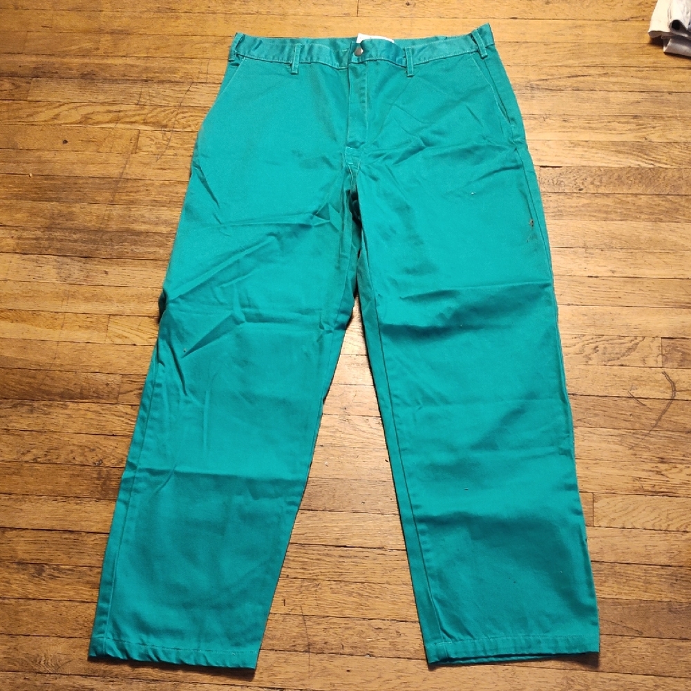 Condor Men's Work Pants Green Size 38x32 100% Cotton Flame Resistant